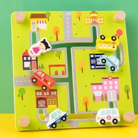 baby montessori wooden kids toys maze slide puzzles jigsaw board animal digital shape match early educational toys for children