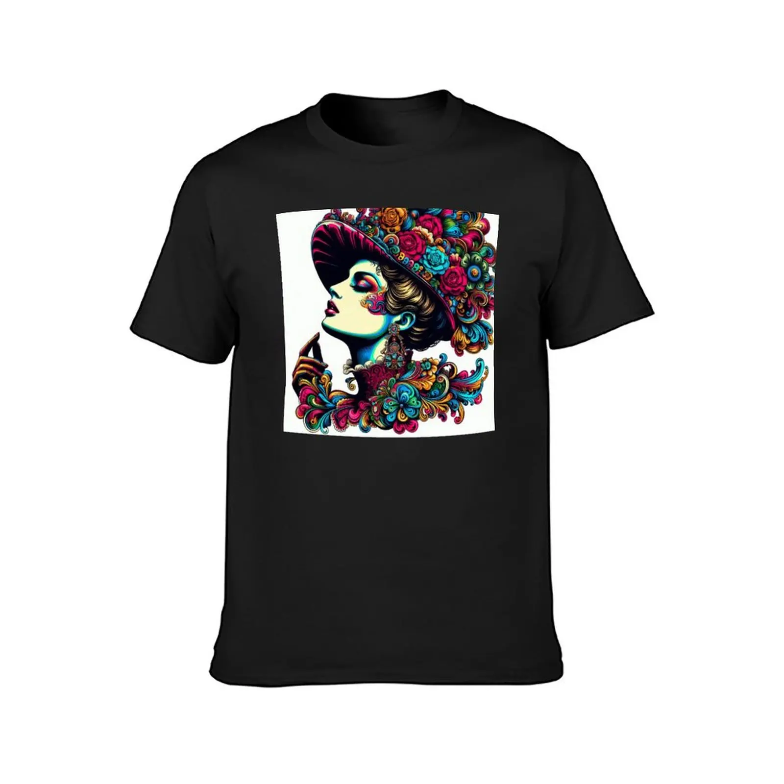 Красочная футболка с цветочным рисунком в викторианском стиле стимпанк для