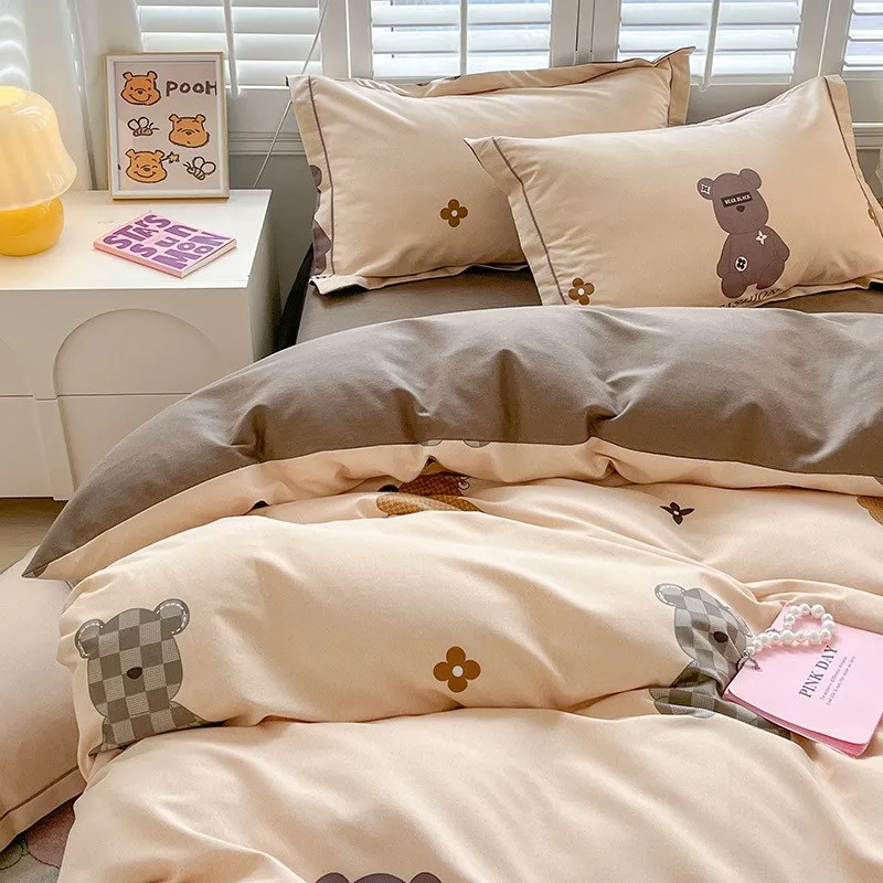 Thickened Cotton Sanding Quilt Cover Single Double 50x200x230 Bed Sheet .5 Bedding