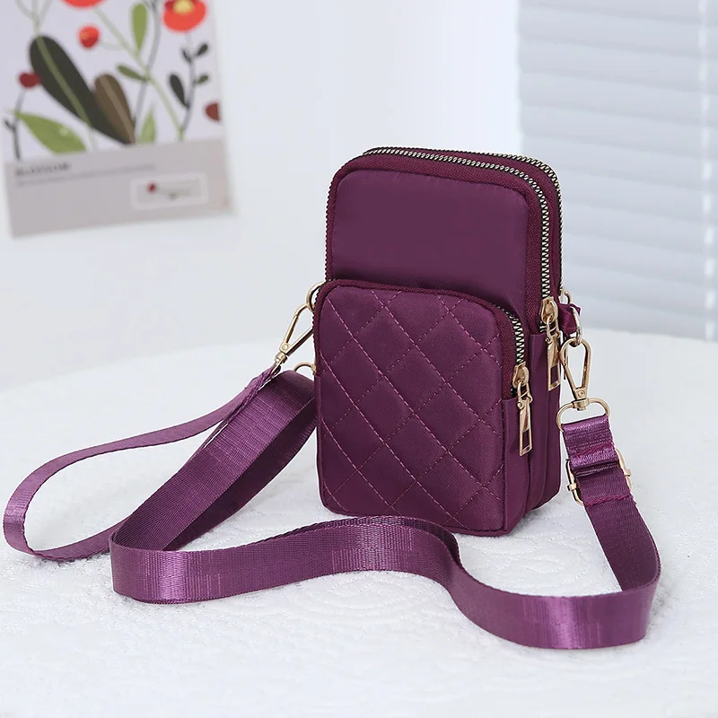 Urban Minimalism Small Shoulder Bags Nylon Women Mobile Phone Bags Female Purple Purse Lady Wallet CrossBody Carteras para mujer