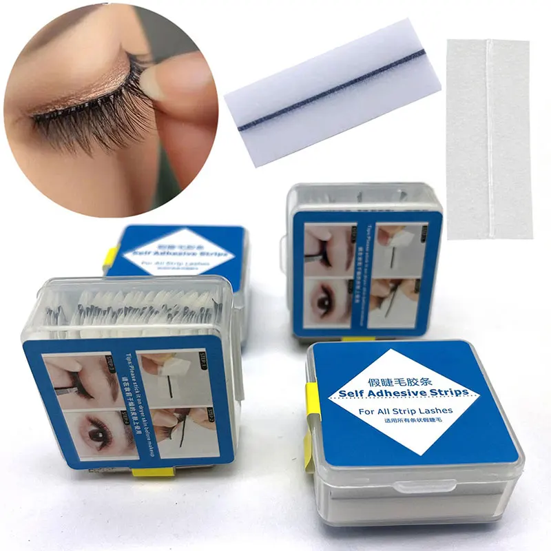 40 Pcs/Box Reusable Self-Adhesive Glue-Free Eyelash Glue Strip False Eyelashes Extension No Glue Eyelashes Hypoallergenic