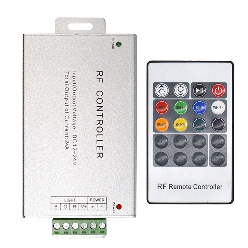 

LED Controller 12-24V Low Pressure RF Colorful 20-Key Remote Control RGB Light Bar Dimming Controller