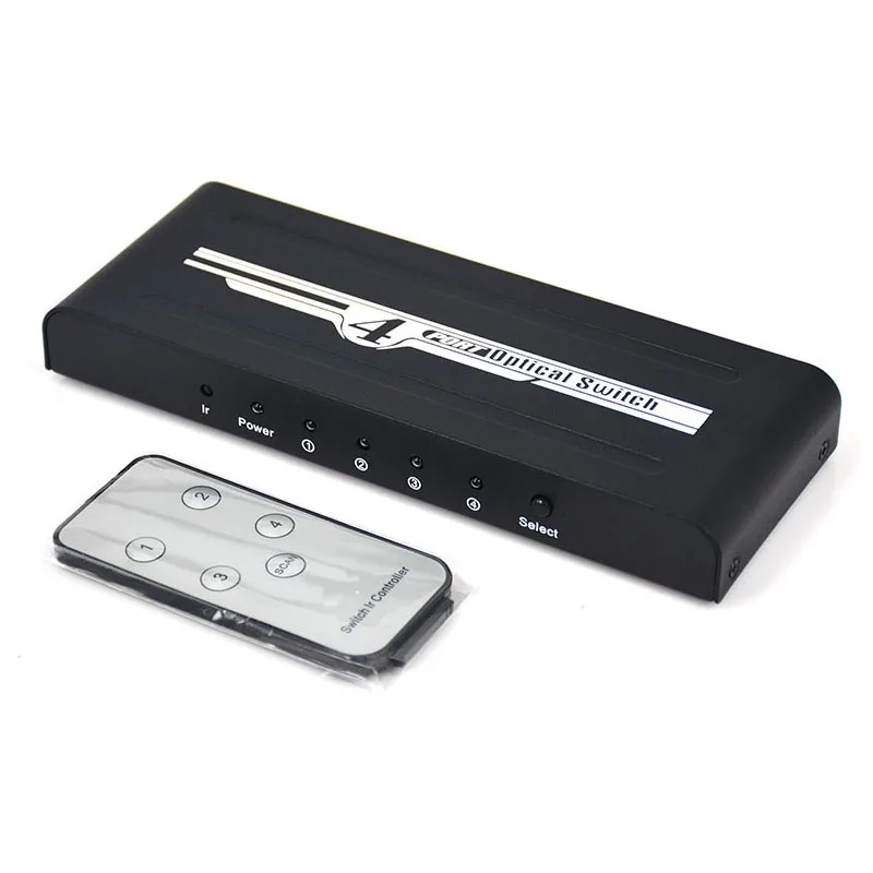 

4 порта SPDIF Toslink аудио переключатель 4x1 Цифровой оптический аудио переключатель 4 в 1 с ИК-управлением для Blu-Ray плеера DVD