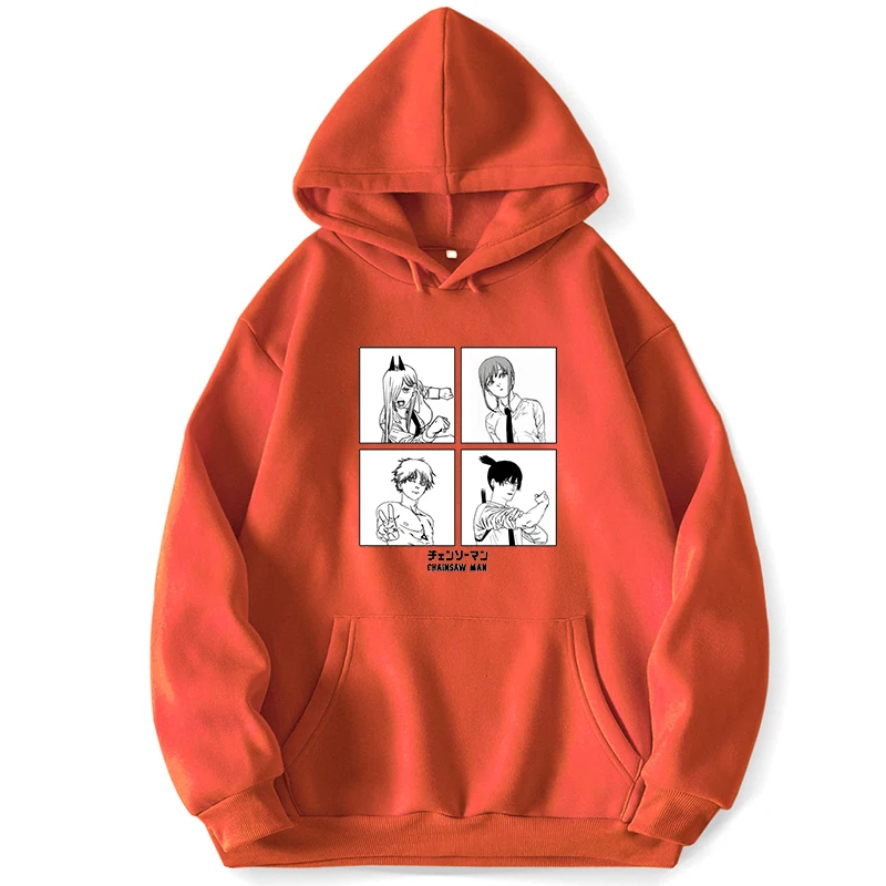 

Chainsaw Man Japanese Anime Manga Harajuku Hoodies Men Hooded Sweatshirts Trapstar Pocket Jumpers Spring Autumn Pullover Hombre