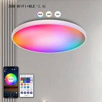 smart wifible 2 4g led ceiling light rgbcwww app control round dimmable ceiling chandelier for bedroom living room kitchen