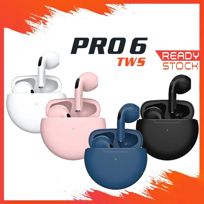 

Original TWS Air Pro 6 Wireless Headphones Bluetooth 5.0 Earphones Stereo Touch Control Earbuds Pro6 Headset for Smart Phones
