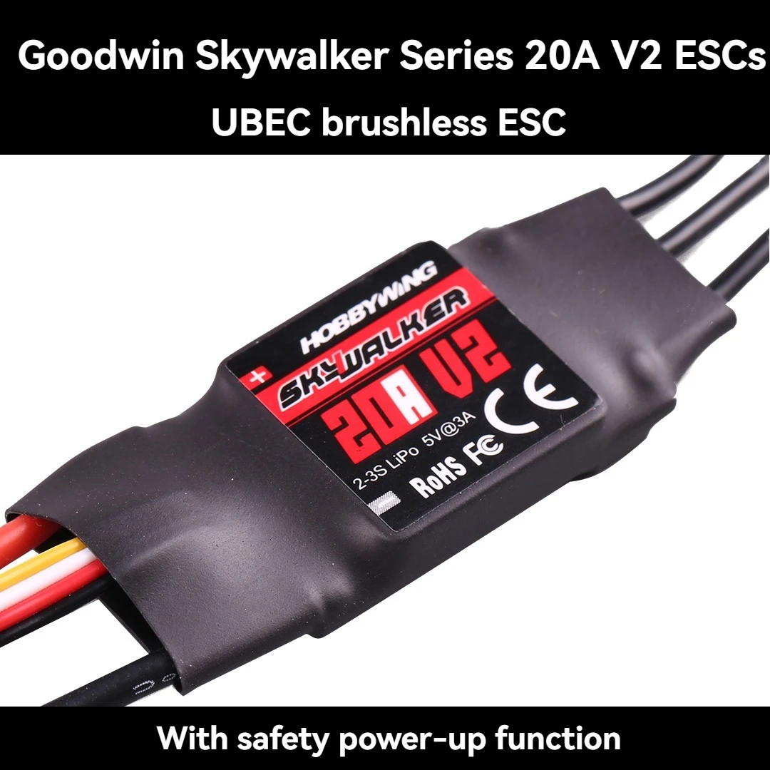 Фото Для Hobbes Wing Skywalker 20A V2 ESC бесщеточный UBEC для модели дистанционного управления аксессуары для самолетов и дронов №2