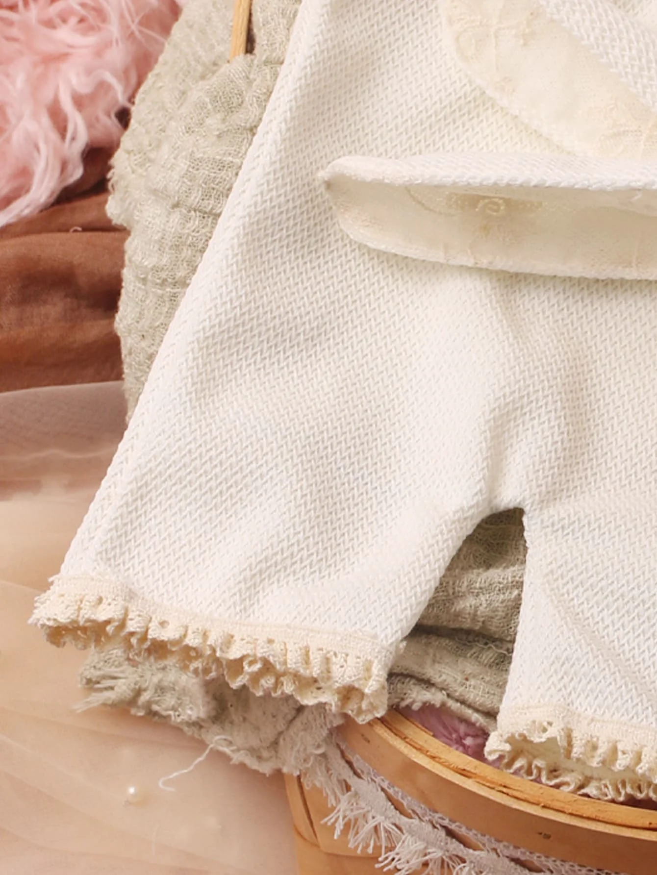 Ylsteed Детский Наряд Для Фотосъемки С Кружевной Отделкой И Шапкой Кроличьими