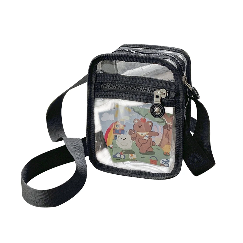 

Multipurpose Clear Crossbody Bag Messenger Shoulder Bag Stadium Approved Clear Purse Bag for Concerts Sports Events G99D