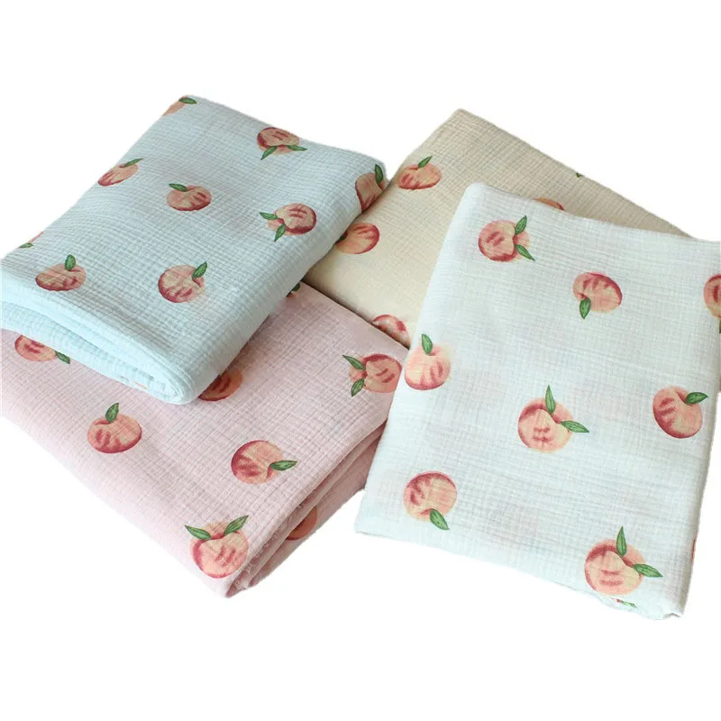 

Breathable Double Gauze Pure Cotton Crepe Seersucker Fabric for DIY Sewing Quilting Clothing Textile Blanket Handicrafts Pajamas