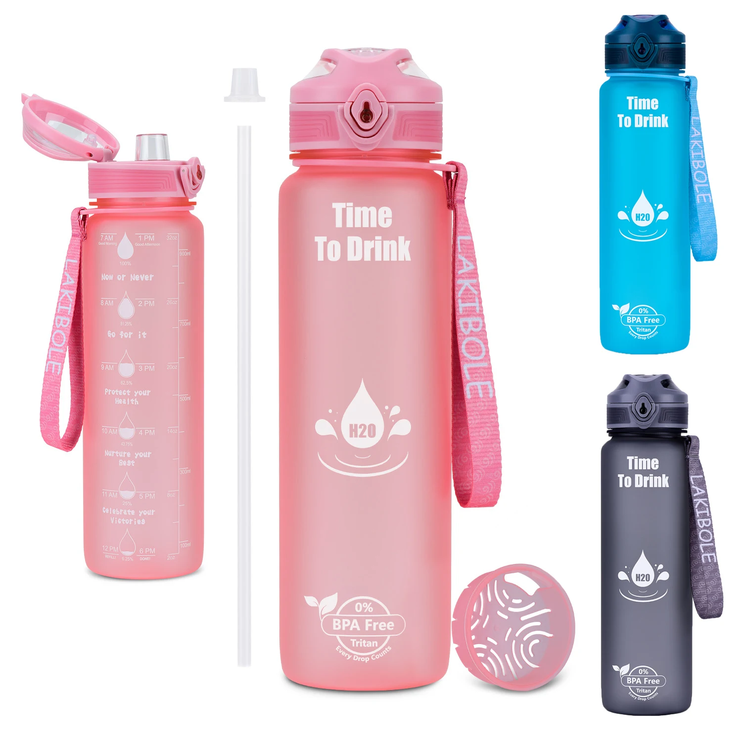 

Новая популярная модная Спортивная бутылка для воды 1000 мл кружка для воды шейкер герметичная Спортивная кружка из тритана пластиковая посу...