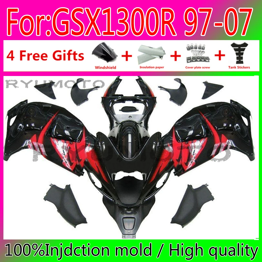 

Motorcycle Hayabusa Fairing + Tank Cover For Suzuki GSXR1300 03 04 05 06 07 GSX1300R 97 98 99 00 01 02 Fairings