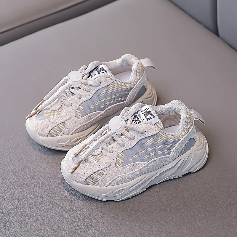 

Новинка 2022, детская повседневная обувь, модные спортивные кроссовки для маленьких девочек и мальчиков, белая сетчатая тренировочная обувь ...