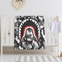 shark bape super soft baby blankets lightweight warm baby quilts baby comforter blankets baby double blankets for boy girl child