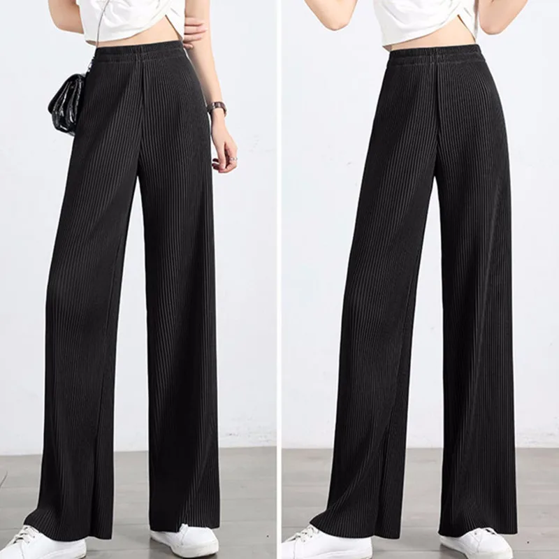 

Loose Wild Wide-Leg Pants Spring Summer Women's Retro Casual High-Waist Thin Section Drape Loose and Thin Straight Casual Pants