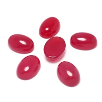 6pcs ruby oval cabochon natural stonespolished flat back stoneearring jewelry necklace making 18x13mm