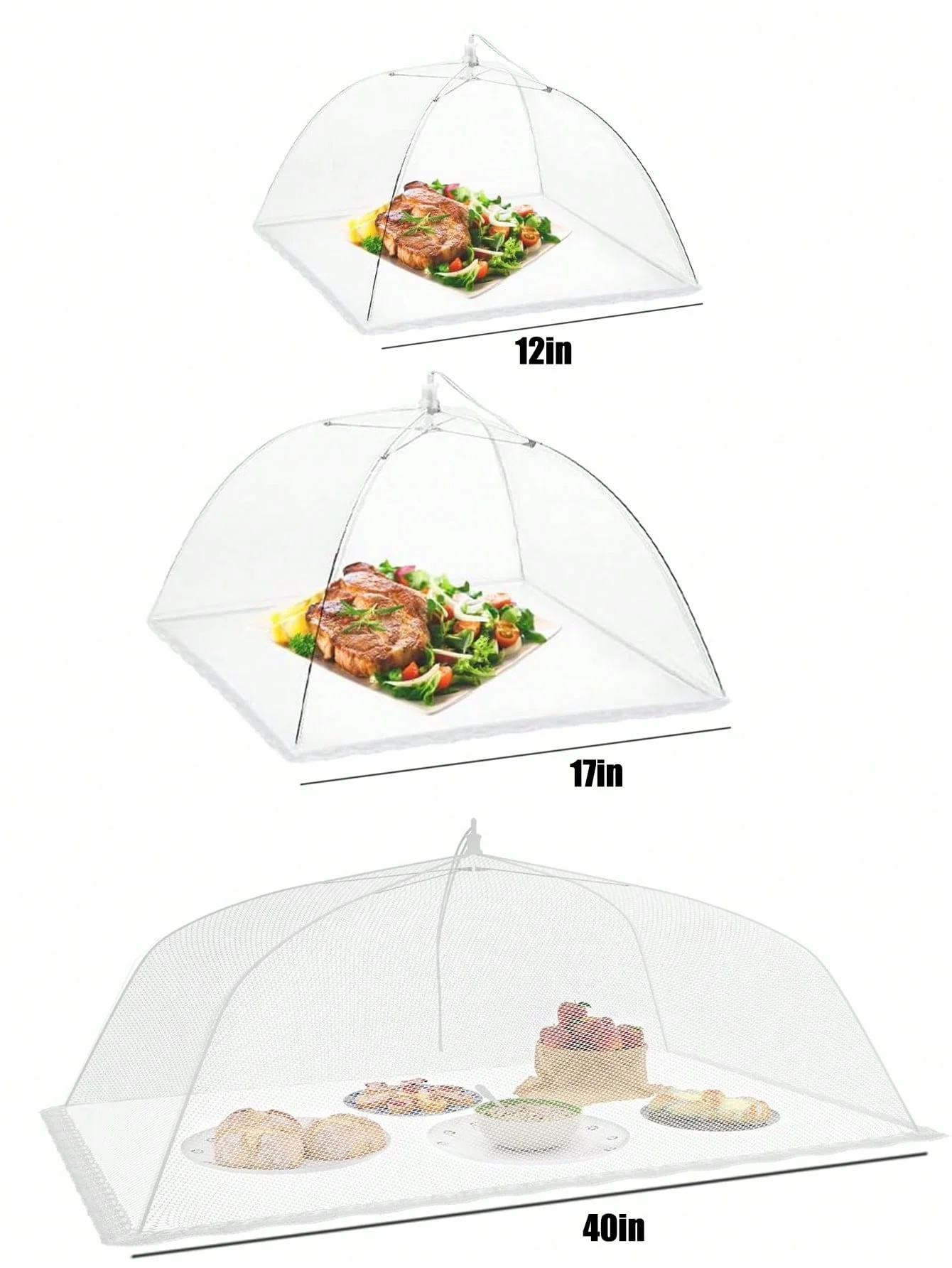 Сетчатые сетки для еды выдвижная сетка защиты фруктов 12 х12 17 х17 24 х40 дюймов