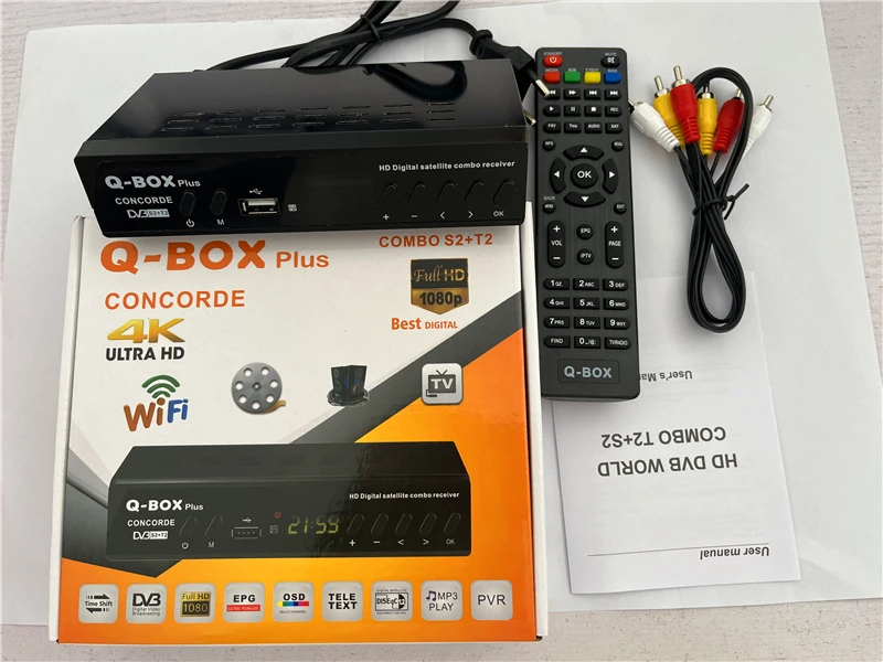 Комбинированный спутниковый ТВ-приемник Q-BOX Plus DVB T2 S2