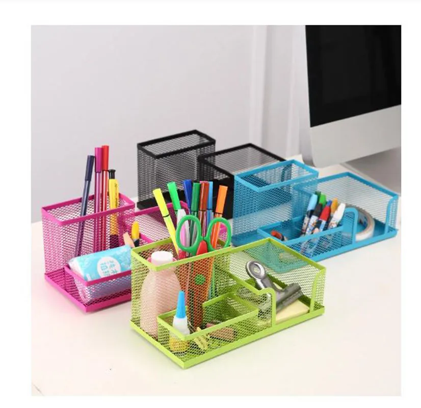 

Настольный органайзер 3 в 1, металлический сетчатый органайзер для рабочего стола, аксессуары для офисных столов, 1 шт.
