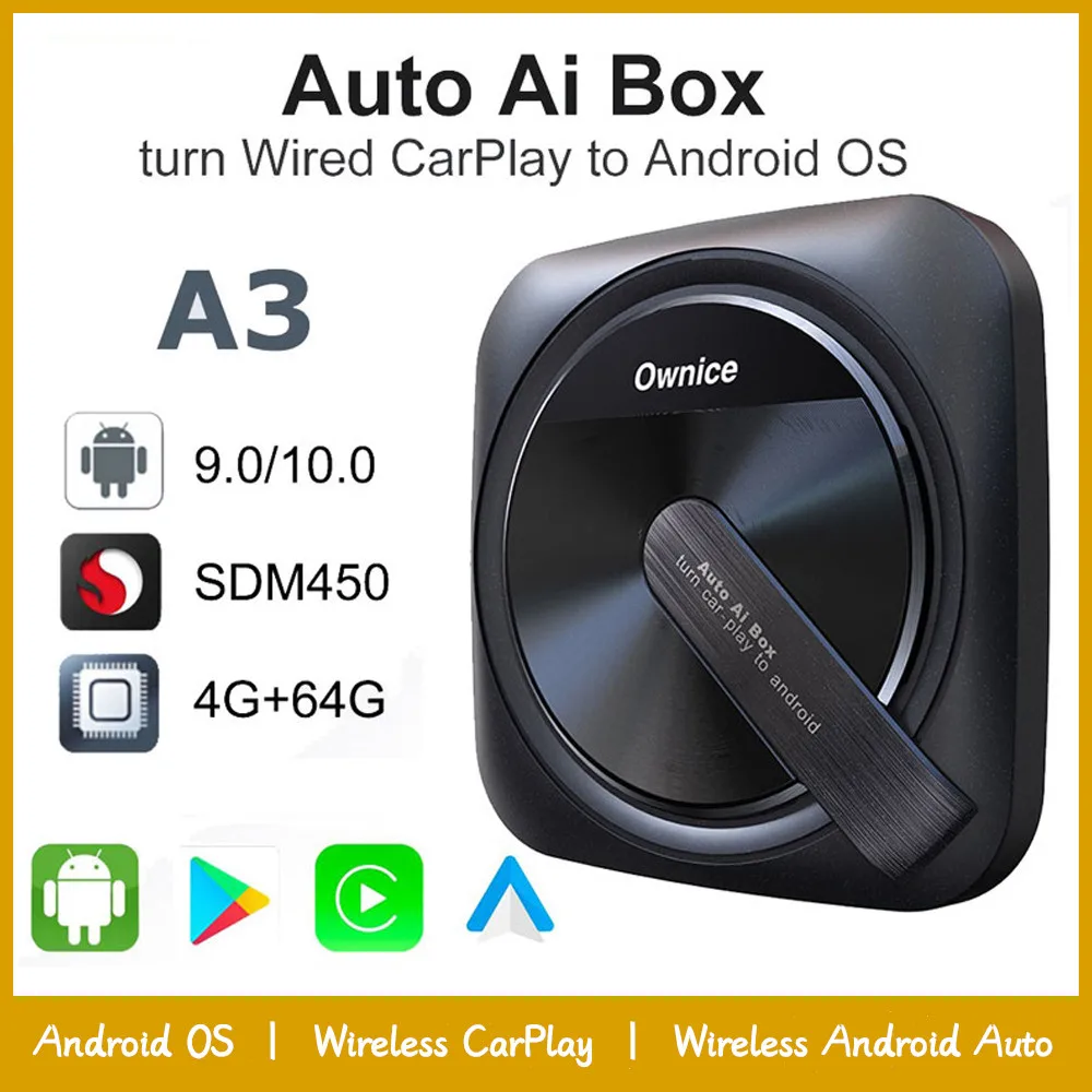 

Timethinker A3 Multimedia Video Aibox Android Auto SMART Wireless Carplay Adapter For Iphone Pioneer MAHINDRA Alturas G4 Marazzo