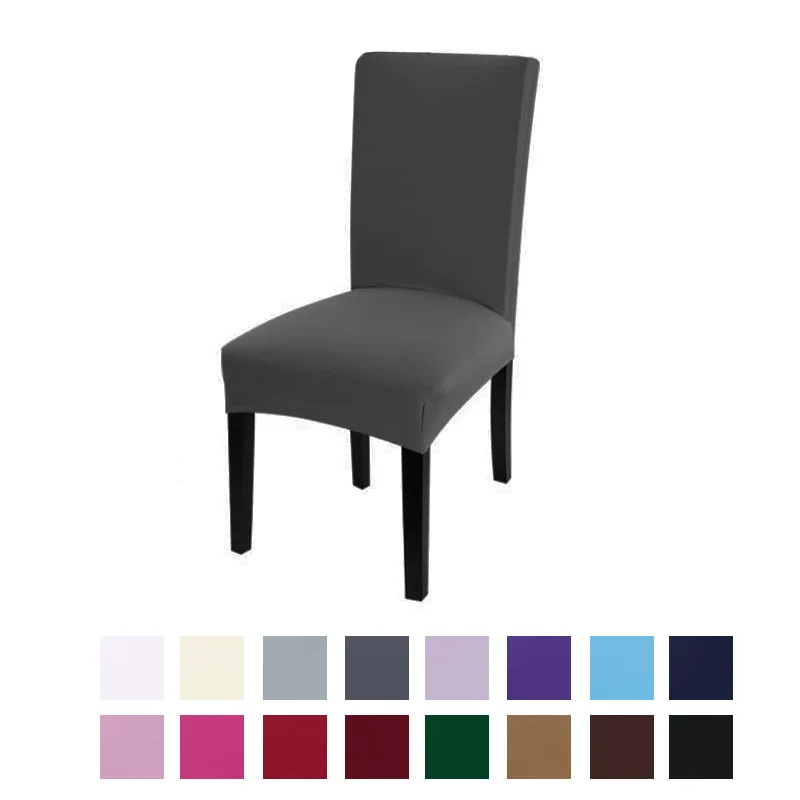 

Modern Simple Nordic Milk Silk Solid Color Spandex Plush Chair Covers Protector For Home Dining Room