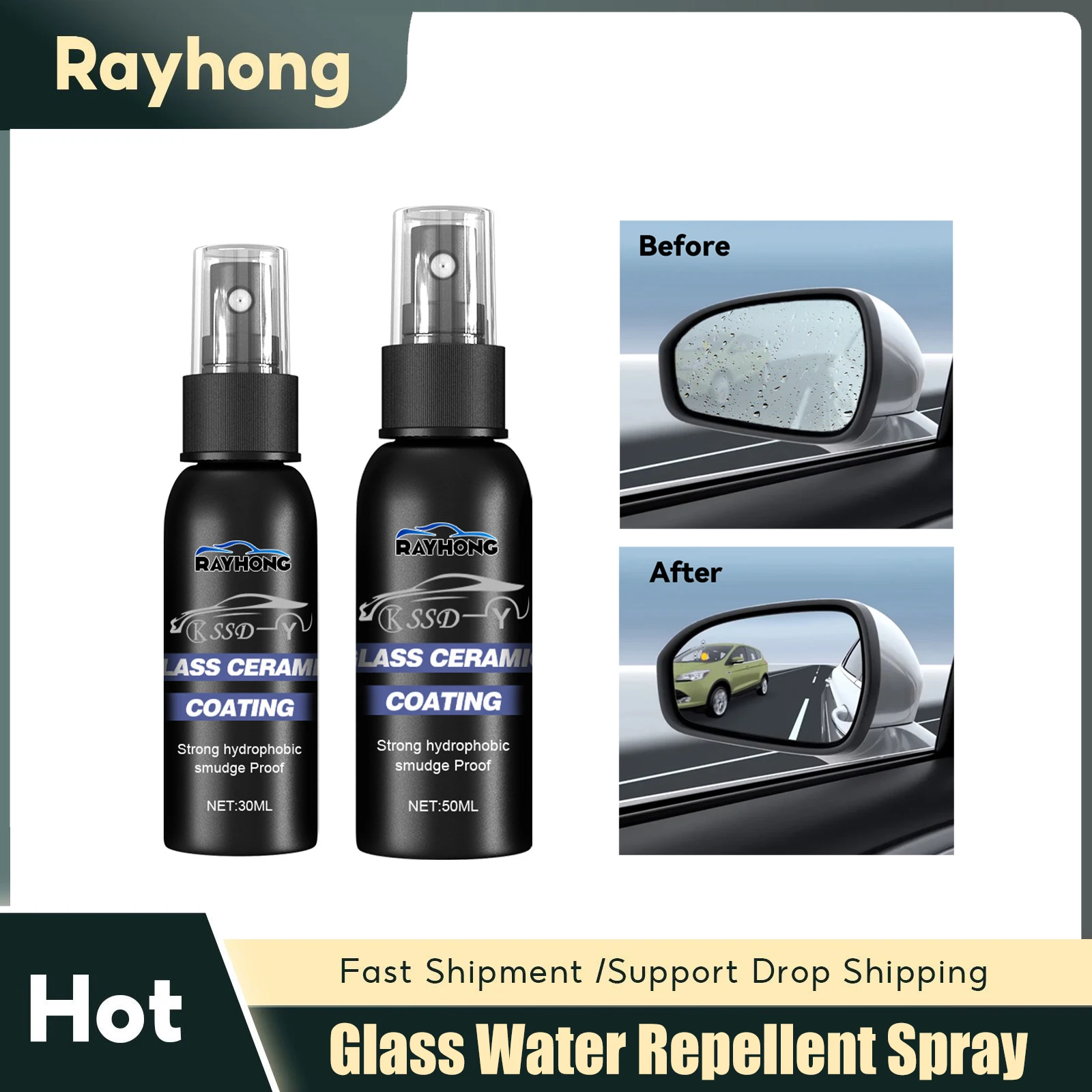 

Car Glass Coating Agent Prevent Vehicle Glass Fogging Car Windshield Rear View Mirror Maintenance Cleaning Anti Rainproof Agent