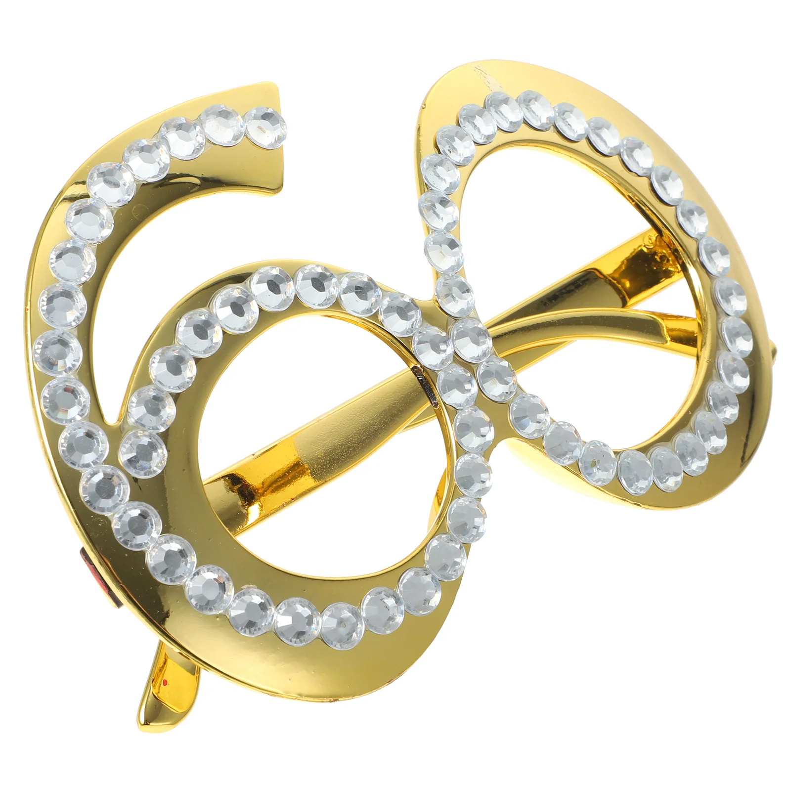 

Birthday Glasses Gold Trim Party Props Rhinestone Decorative Eyewear Plastic Eyeglasses
