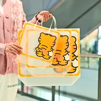 pp transparent beach bag portable small tiger print waterproof handbag shoulder bag for umbrella sundries storage bag gift pouch