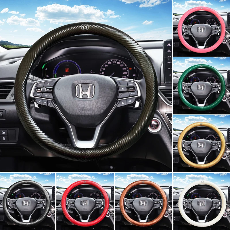 Чехол на руль из углеродного волокна перчатки для руля автомобиля подходит Honda Fit