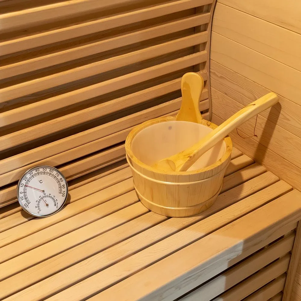 Роскошная паровая сауна трехместная внутренняя традиционная деревянная Hemlock