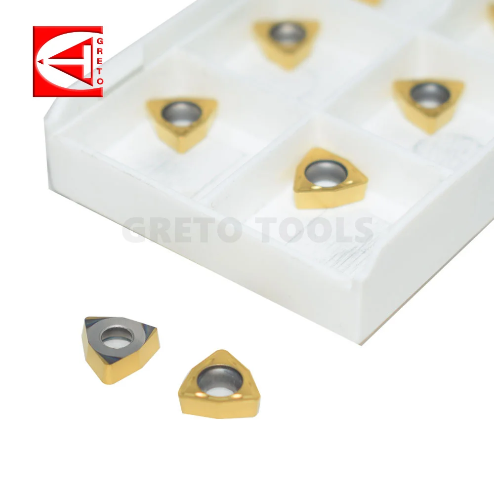 

GRETO WCMX040208FN GT4201 GT4204 Cemented Cabride Tools for cnc Tips Turning inserts WCMX 040208 FN