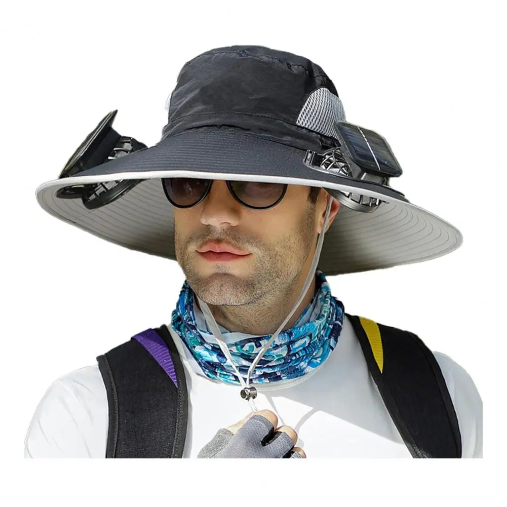 Шляпа с солнечными вентиляторами уличная шляпа двойным вентилятором