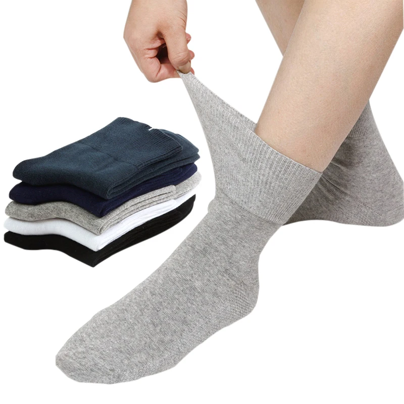 8 Pairs/Lot Diabetic Socks Non Binding Loose Top for Diabetes Hypertensive Patients Swollen Feet Bamboo Cotton Material 0063