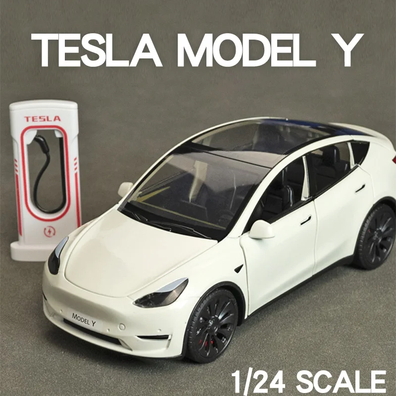 

1:24 Large Scale Tesla Model Y Sports Car Alloy Model Car Metal Die-Casting Children'S Toys Sound And Light Boy Toys Collection