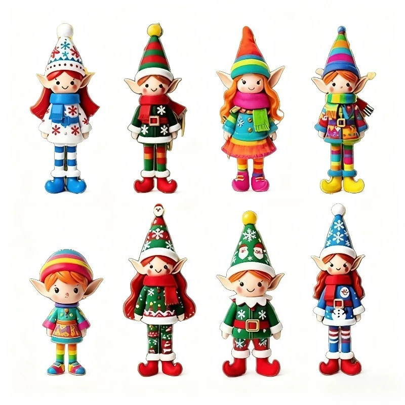 Деревянные подвески ангелы и эльфы 8 шт