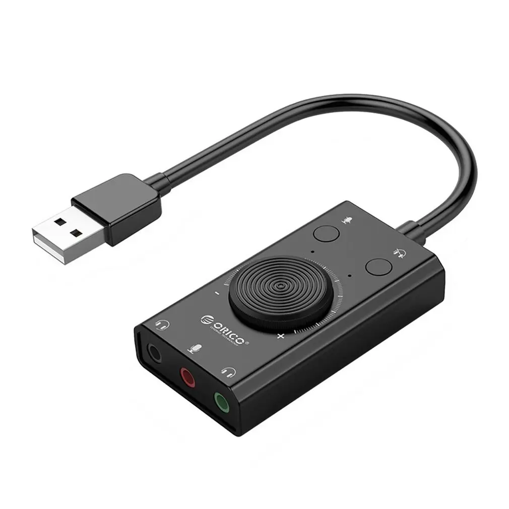

Внешние звуковые карты USB, 3 порта, выход микрофона, громкость, без драйвера, USB-адаптер, Конвертеры для наушников
