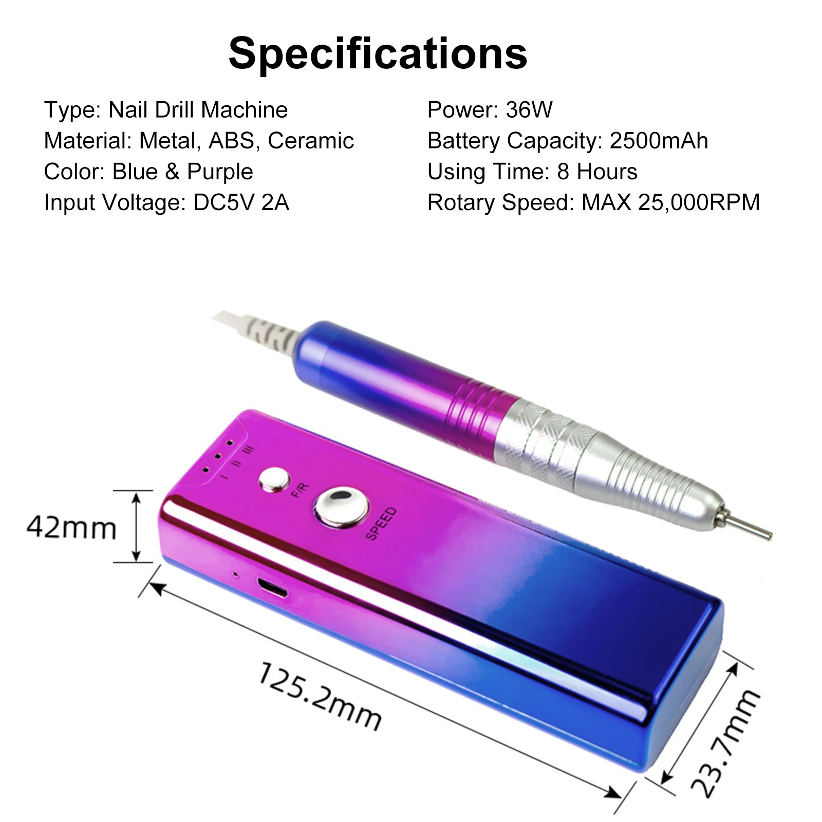 Профессиональная машинка для маникюра 25000 об./мин. |