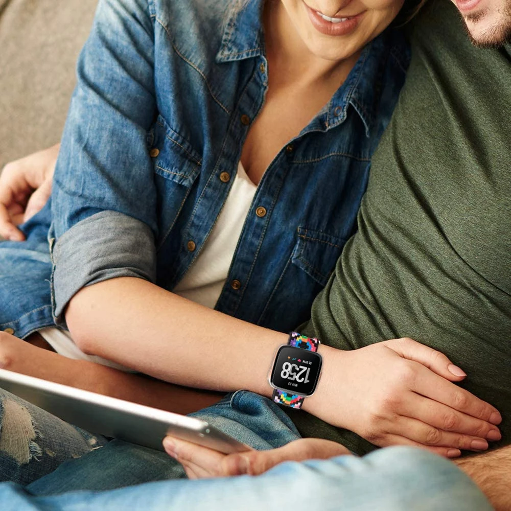 Bohemia Elastic Nylon Loop Band for Fitbit Versa 3/Versa 2/Versa Lite Watch Bracelet for Fitbit Versa Wristband Sport Loop Gift