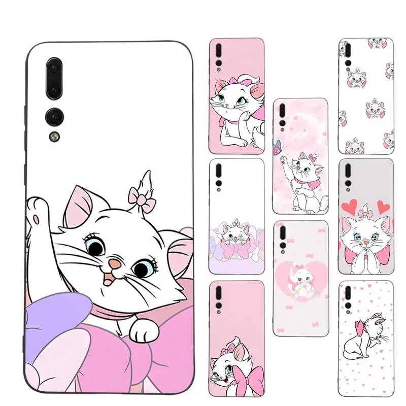 

Cute Cartoon Marie Cat Phone Case Soft Silicone Case For Huawei P 30lite p30 20pro p40lite P30 Capa