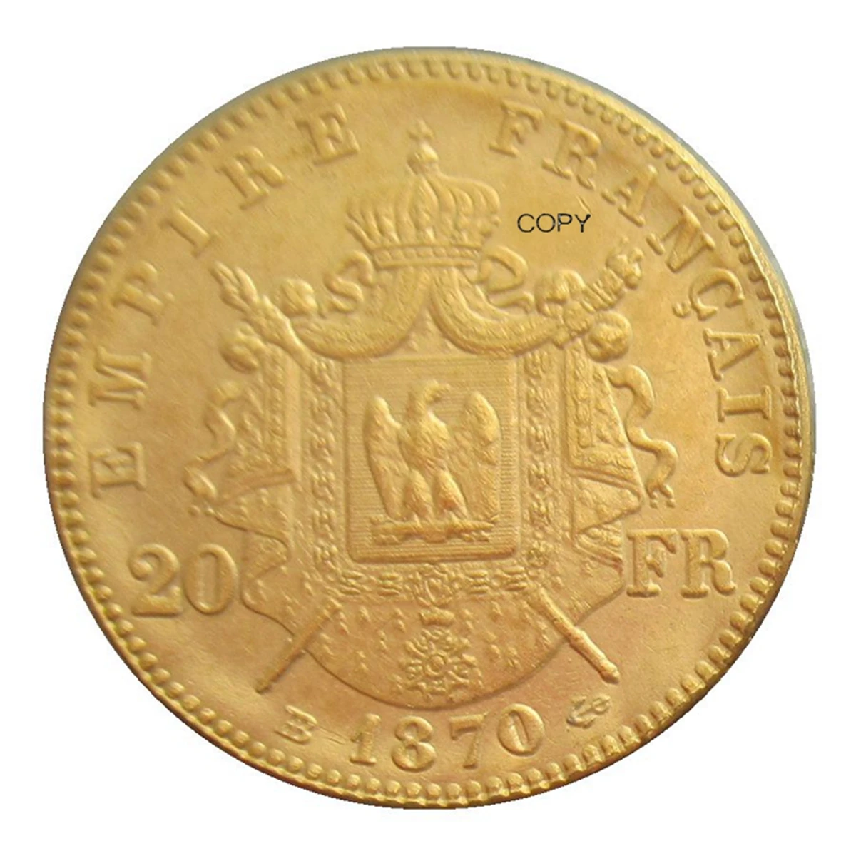 

Позолоченные копии монет Франция 1861-1870 20 франков NAPOLEON III