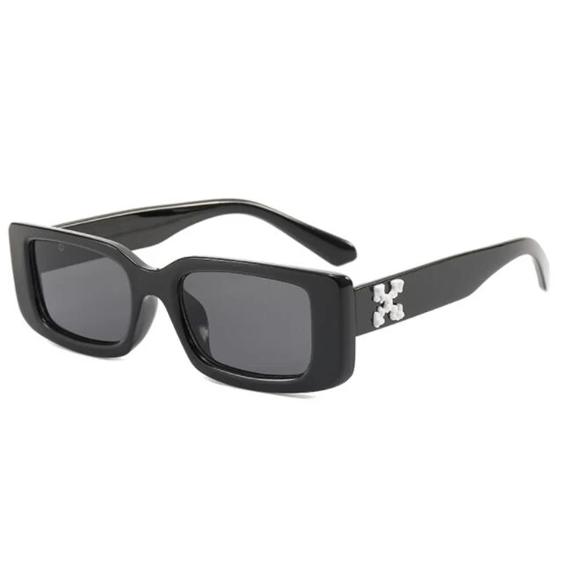 

Black rectangular sunglasses for women Luxury brand glasses Men and women leisure sunshade mirror wholesale W520