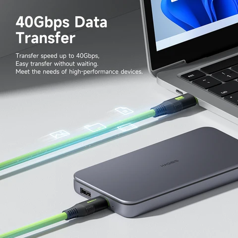 Hagibis USB C Магнитный кабель для быстрой зарядки PD 240 Вт 40 Гбит/с, совместимый с видеокабелем Thunderbolt 4/3, для ноутбука, iPhone 17, планшета