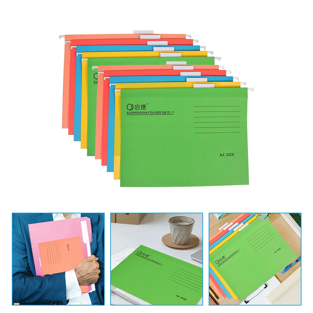 

10Pcs Office Expanding Hanging File Folders Office Bills Organizer for Organizer Home Storage