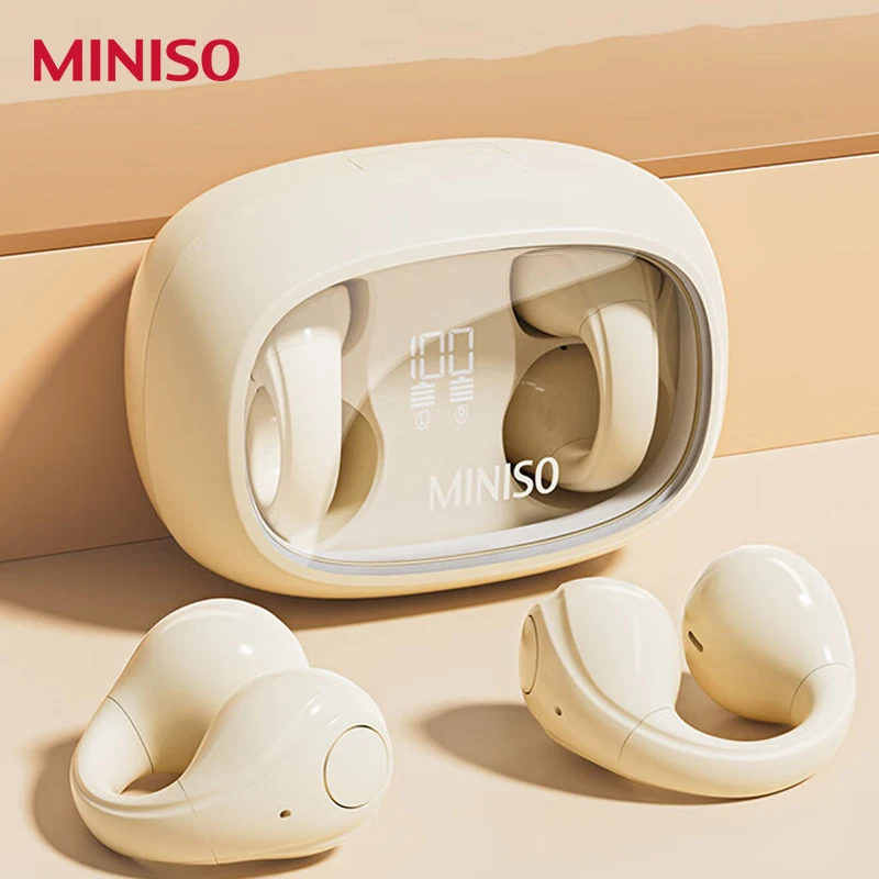 

Наушники MINISO A02 Bluetooth с зажимом для ушей, беспроводная спортивная Гарнитура, наушники с сенсорным управлением, наушники с цифровым дисплеем, наушники ENC с микрофоном