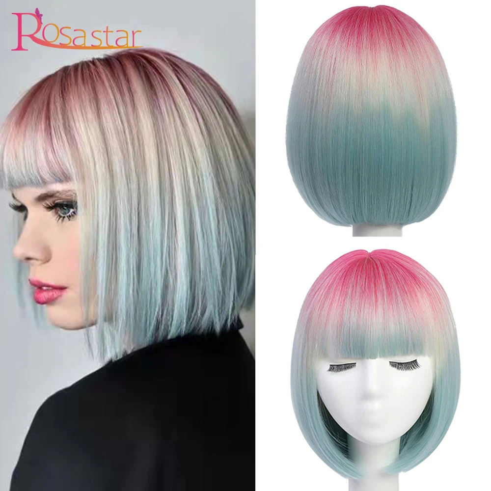 

Женский парик из синтетических волос, с челкой