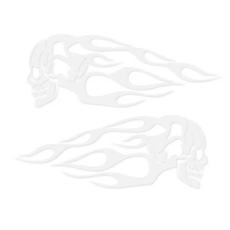 

Motorcycle Oil Tank Stickers Novelty Flame Skull Decals For Oil Tank Waterproof And UV Proof Decorations Gift For Him/Her