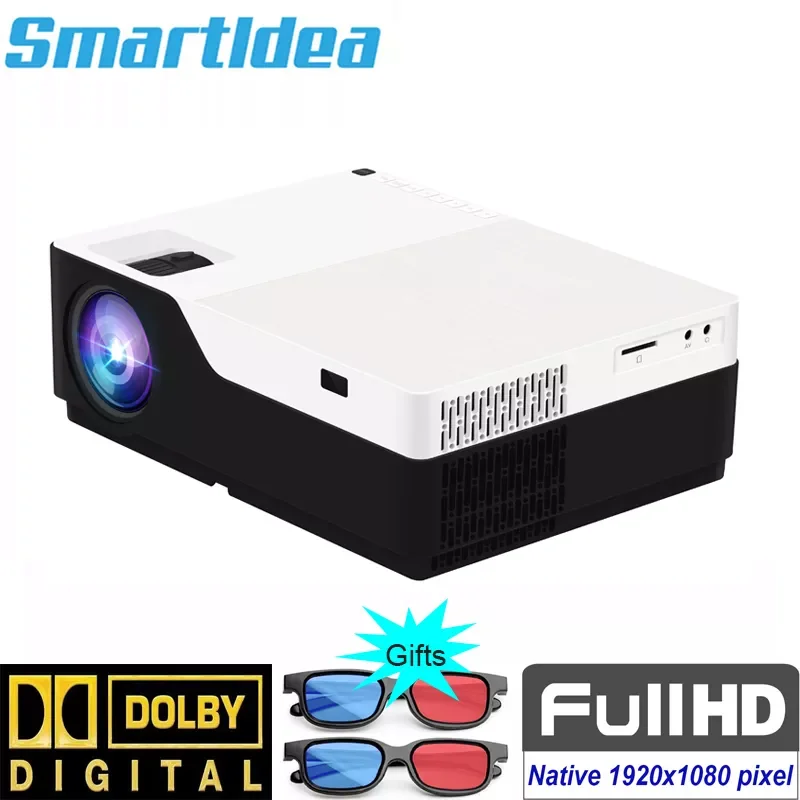 

NEW2023 M18 1080P Full 3D home theater Projector 5500 lumens LED Video game Proyector native 1920 x 1080 cinema Beamer