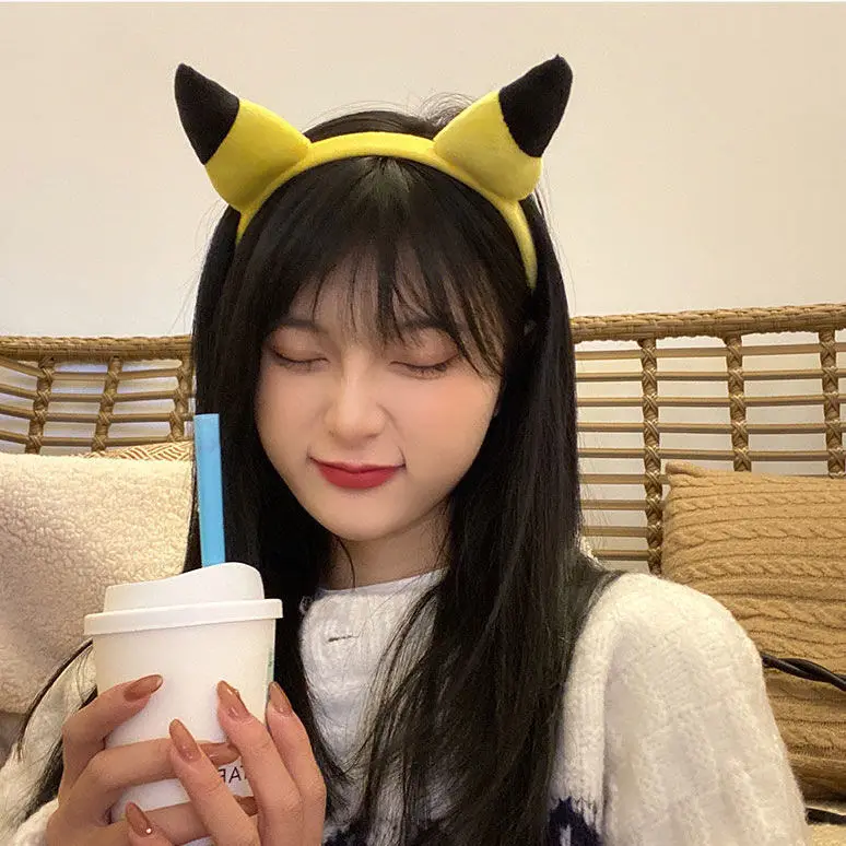 Повязка на голову Pikachu с милым японским мультяшным трехмерным аксессуаром для