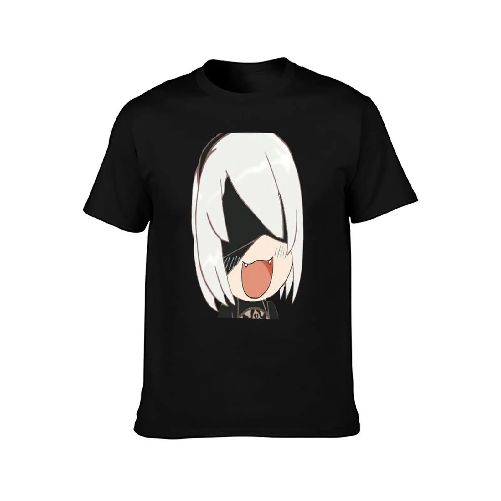 Фото Футболка Chibi 2B - Nier Automata, мужская футболка, летние забавные футболки, мужские футболки, облегающая футболка для мужчин №2