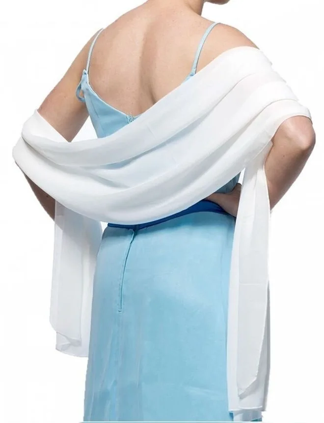 

Solid Chiffon Wedding Bridal Shawl Wrap Cape Women Bolero Scarf Cloak Wedding Accessories